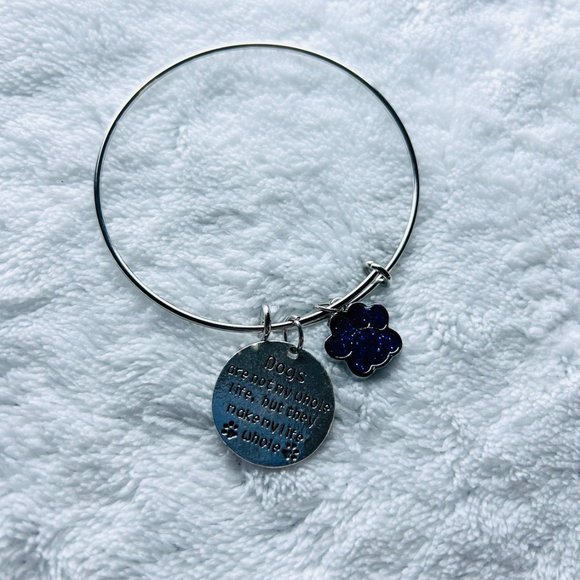 Paw Print Bangle Bracelet - Picture 1 of 6